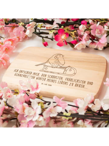 Mr. & Mrs. Panda Holzbrett Rotkehlchen Schlitten mit Spruch in Transparent