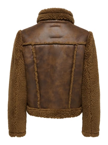 ONLY Lederjacke in Woodsmoke