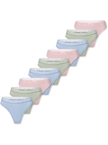 ELLE Tanga Logo in Rose, light green, light blue