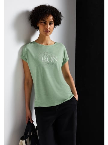 Cecil 'T-Shirt mit Wording' Grün