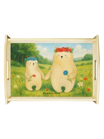 Mr. & Mrs. Panda Sofa Tablett Bären mit Blumenkranz Design ohne ... in Weiß