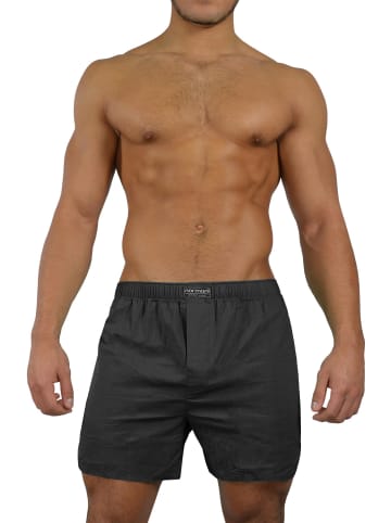 normani 3 Stück Herren Web Boxershorts in Schwarz