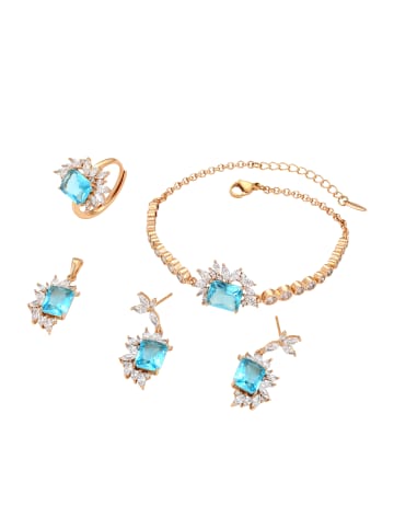 gaya Women Jewelry Set in Rose Gold Turquoise