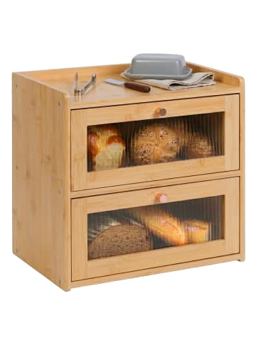 relaxdays Brotkasten in Natur – (B)36,5 x (H)34 x (T)24 cm