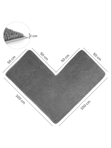 WohnDirect Eckbadematte PARIS in Grau