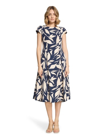 BETTY & CO Cocktailkleid mit Aufdruck in Dark Blue/Nature