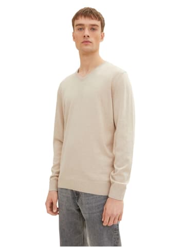 Tom Tailor Pullover BASIC V-NECK in Beige