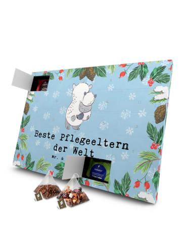 Mr. & Mrs. Panda Tee Adventskalender Panda Beste Pflegeeltern de... in Eisblau