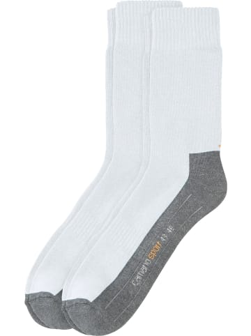 camano Unisex-Sportsocken 2 Paar in weiß