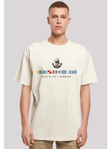 F4NT4STIC T-Shirt Oversized T-Shirt Seglerfahnen Knut & Jan Hamburg in sand