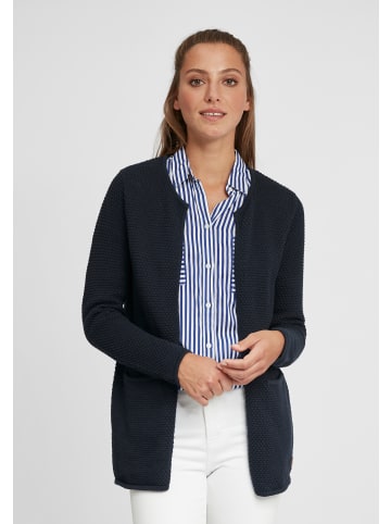 Oxmo Strickjacke Strickjacke OXHilda 21900015-ME Strickjacke im Perlstrickmuster in Dunkelblau