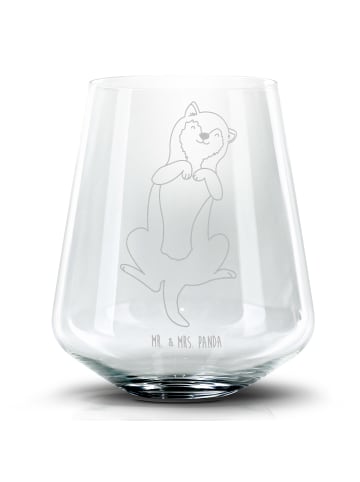 Mr. & Mrs. Panda Blümchentail Glas Hund Streicheln ohne Spruch in Transparent