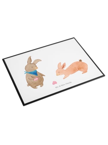 Mr. & Mrs. Panda Schreibunterlage Hasen Muschel ohne Spruch in Weiß