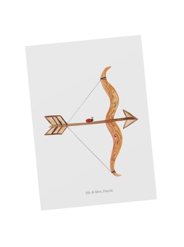 Mr. & Mrs. Panda Postkarte Sternzeichen Schütze ohne Spruch in Weiß