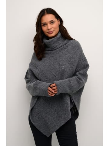 Cream Poncho CRHoliday Loose fit in Asphalt Melange