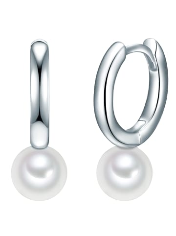 Valero Pearls Creolen aus Sterling Silber mit Süßwasser-Zuchtperle in silber