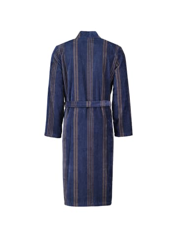 Cawö Cawö Bademäntel Herren Kimono Struktur 2508 blau - 13 in blau - 13