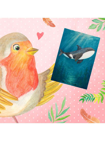 Mr. & Mrs. Panda Grußkarte Orca Design ohne Spruch in Weiß