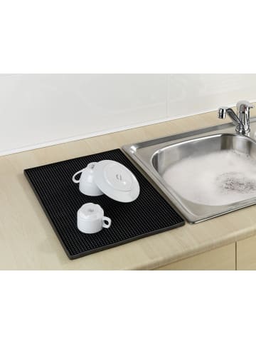 Wenko Trockenmatte für Geschirr, Tassen in Schwarz, (B) 40 x (H) 1 x (L) 30 cm