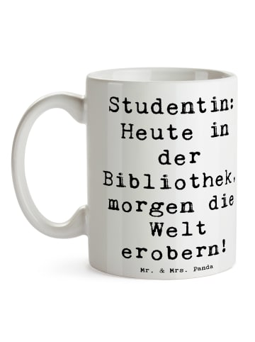 Mr. & Mrs. Panda Geschenktasse Spruch Studentin Traumwelt mit Sp... in Weiß