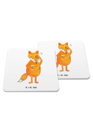 Mr. & Mrs. Panda Untersetzer für Gläser Fuchs Lord ohne Spruch in Weiß