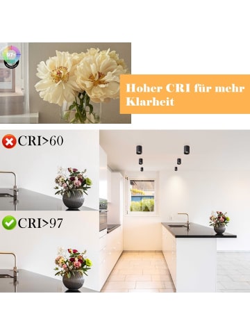 ZMH Deckenleuchte LED 1-flammige zylinder in schwarz 7W Warmweiß Deckenspot L 5.5cm