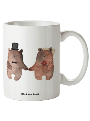 Mr. & Mrs. Panda Pott Bär Heirat ohne Spruch in Weiß