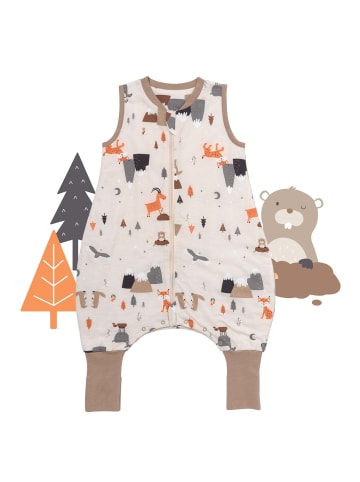 Schlummersack Schlafsack mit Füßen und umklappbaren Bündchen, 1.0 TOG in Orange