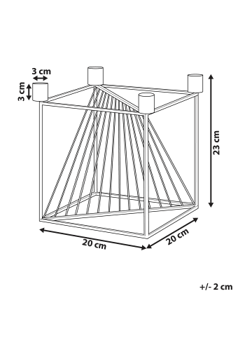 Beliani Kerzenständer MINDORO in Gold - (W) 20 x (H) 23 x (L) 20 cm