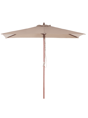 Beliani Marktschirm FLAMENCO in Beige/Dunkler Holzfarbton