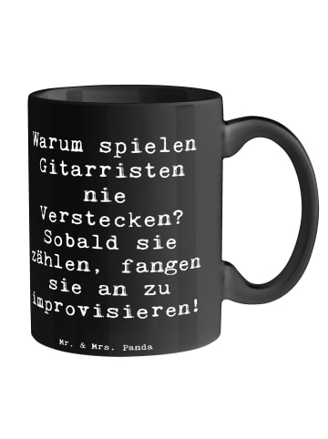 Mr. & Mrs. Panda Teetasse Spruch Gitarre Improvisation mit Spruch in Schwarz