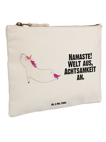 Mr. & Mrs. Panda Pouch Einhorn Yoga mit Spruch in Weiß