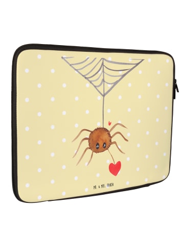 Mr. & Mrs. Panda Laptop Tasche Spinne Agathe Liebe ohne Spruch in Gelb Pastell