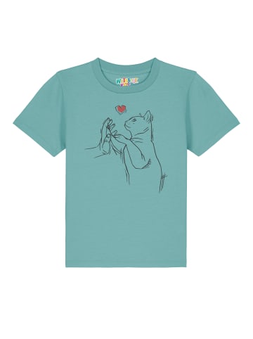 wat? Apparel T-Shirt Cathand in Teal Monstera