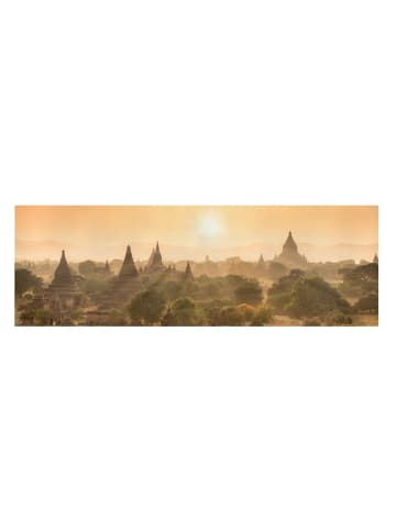 WALLART Leinwandbild - Sonnenuntergang über Bagan in Orange