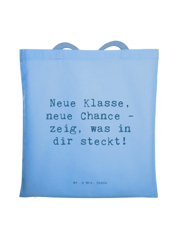 Mr. & Mrs. Panda Jutebeutel Spruch Erster Schultag Neue Klasse m... in Sky Blue