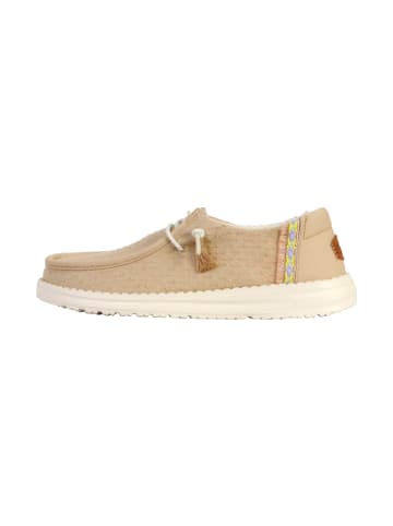 Hey Dude Wendy Perf Canvas Schnürmokassin Beige