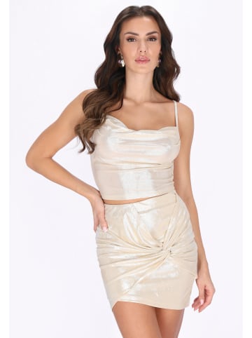 faina Women Top in cream metallic