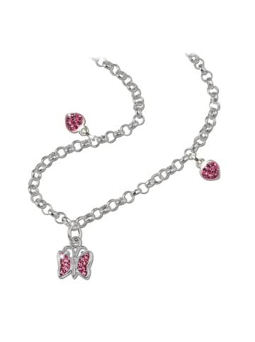 Teenie-Weenie 925 Silber Kinder Teenie-Weenie Silberschmuck Schmetterling, Herzen  ca. 38cm
