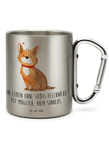 Mr. & Mrs. Panda Tasse Hund Glück mit Spruch in Silber