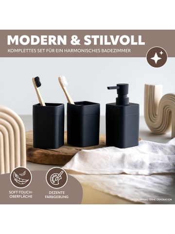 bremermann Badezimmer-Set SAVONA, Soft-Touch, eckig