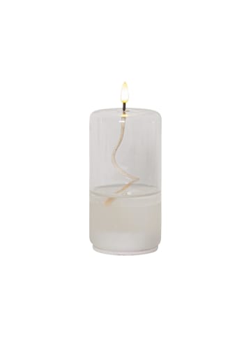 STAR Trading Flamme Float, Glas, transparentes Wachs, Öllampen Design, Warmweiß, LE