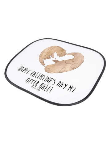 Mr. & Mrs. Panda Auto Sonnenblende Otter Valentine mit Spruch in Weiß