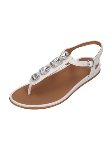 fitflop Pantoletten GRACIE ULTRA-JEWEL LEATHER T-BAR in weiß