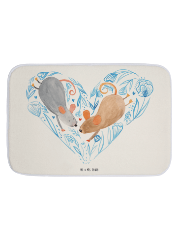 Mr. & Mrs. Panda duschmatte Mäuse Herz ohne Spruch in Weiß