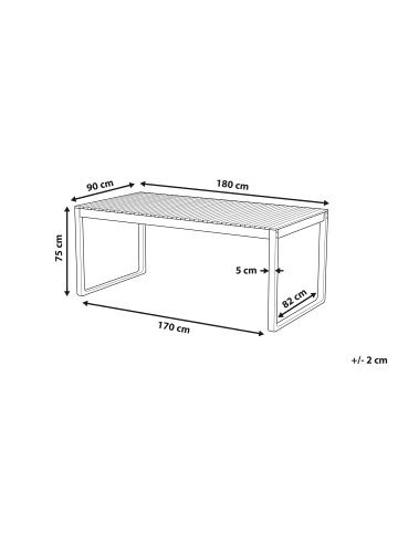 Beliani Esstisch SASSARI II in Braun - (W) 90 x (H) 75 x (L) 180 cm