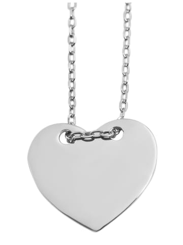 Adeliás Damen Halskette mit Anhänger – Herz aus 925 Silber in silber