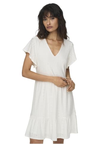ONLY Kleid ONLSANDRA S/S V-NECK DRESS in Weiß
