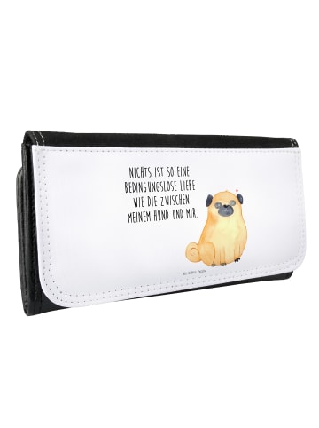 Mr. & Mrs. Panda Brieftasche Mops mit Spruch in Weiß