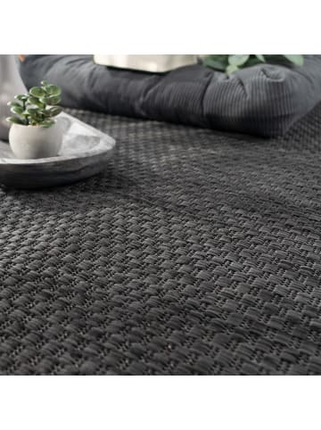 KADIMA DESIGN Teppich Kurzflor Unifarben Wohnzimmer in Anthrazit